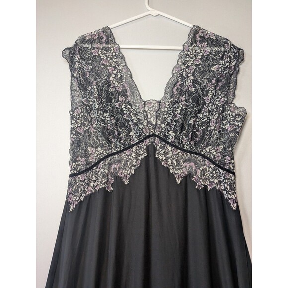 Soma Babydoll Long Nightgown Sz L Maxi Slip Dress M Gown Purple Lace Whimsigoth - Picture 5 of 16
